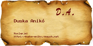 Duska Anikó névjegykártya